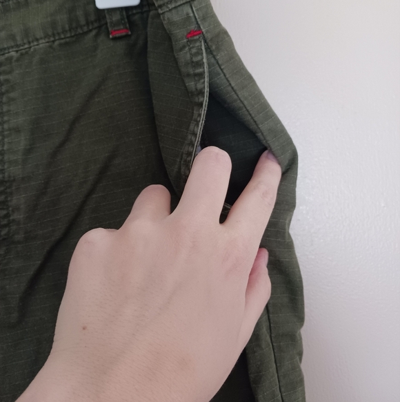 Gap Rip Stop Mid Rise Army Green Outdoor Crop Pants Women's Size 4 - Picture 3 of 6
